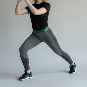 Gymshark Flex Leggings NWT Women's Sz M Charcoal Marled Dusky Teal Tonal Gym